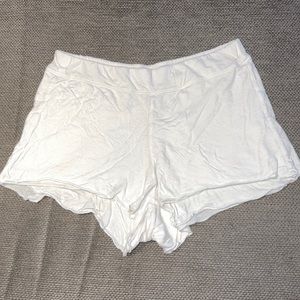 Lunya White Pima Cotton Sleep Shorts S